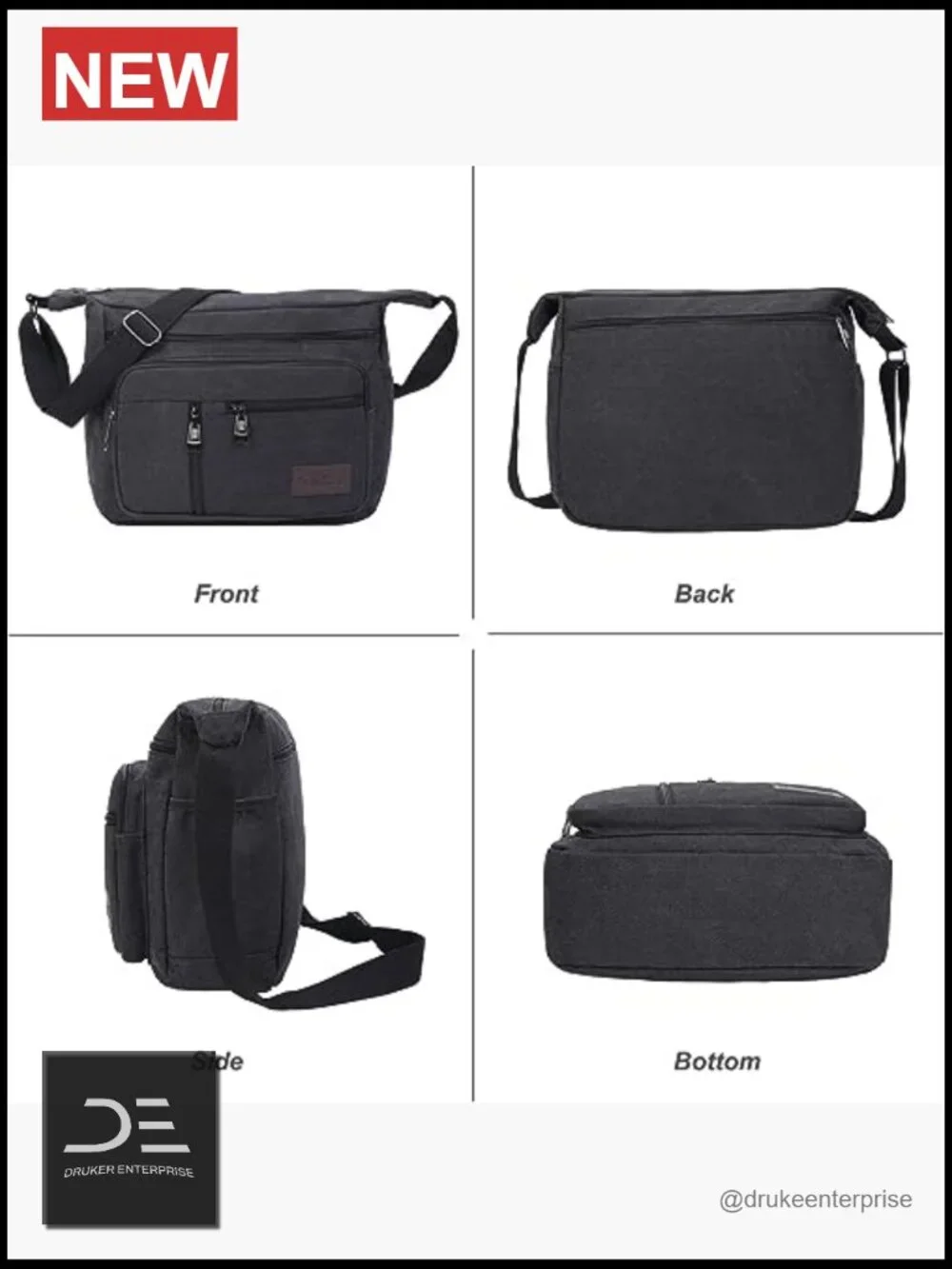 Messenger Bag Crossbody Laptop Bag Canvas Shoulder Bag